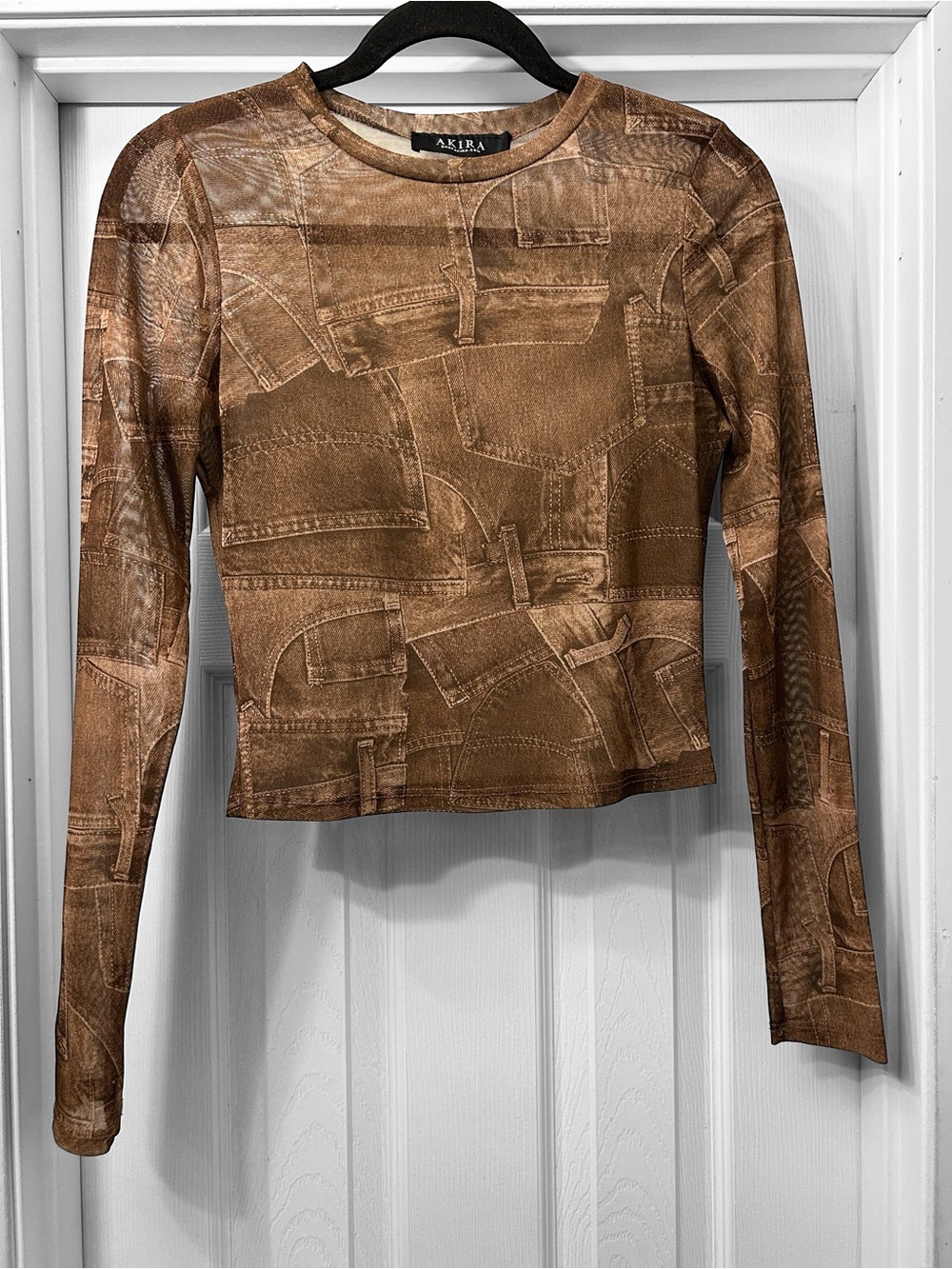 AKIRA IF YOU ONLY KNEW Mesh Long Sleeve Top